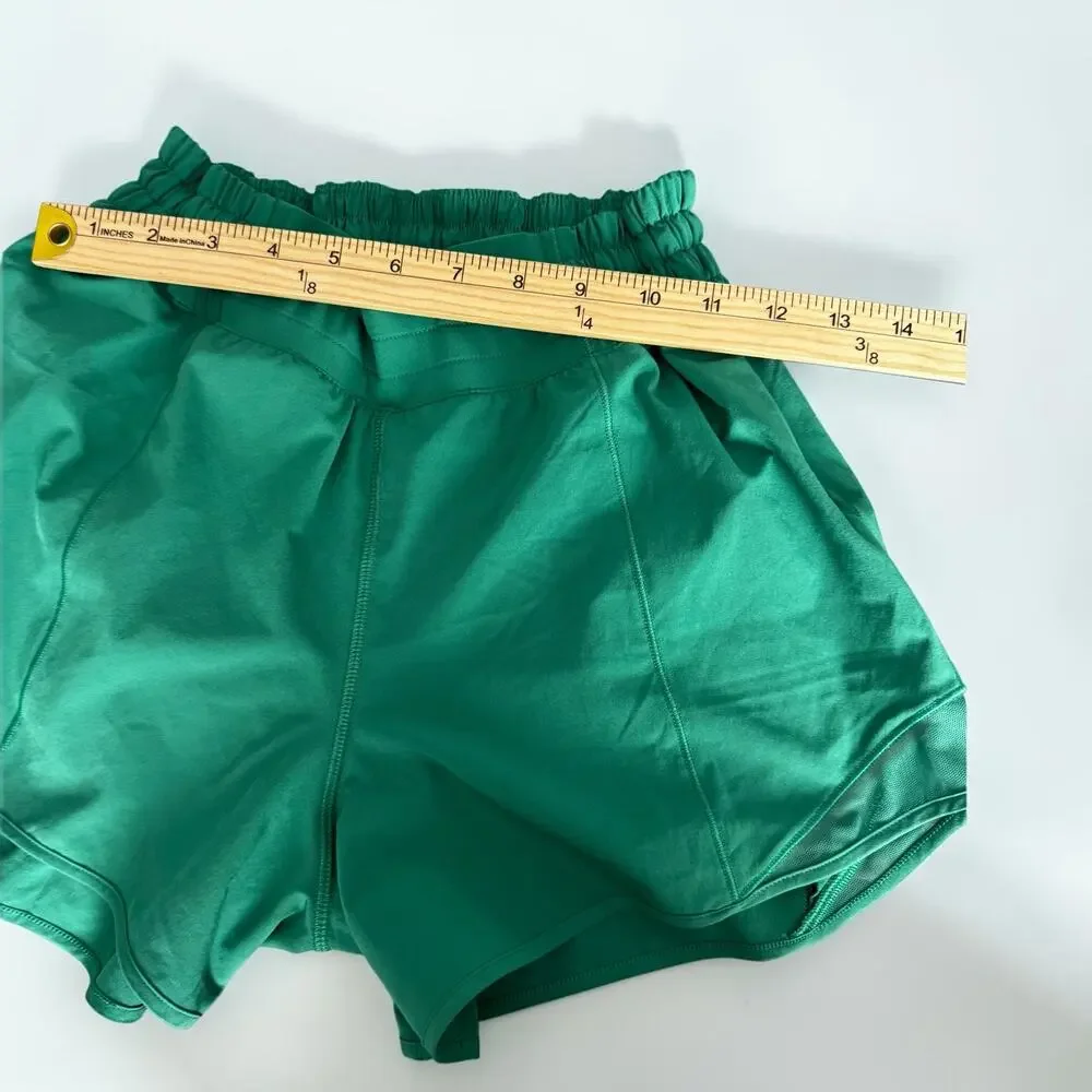 Lululemon Hotty Hot High-Rise Lined Running Shorts Green Size 6